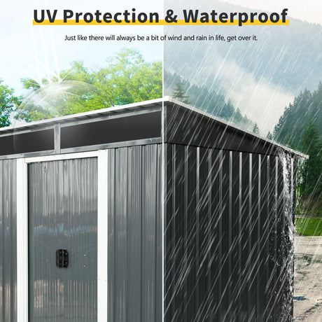 Outdoor Metal Storage Shed And Transparent Plate For Garden, Lawn HouseOfZazla