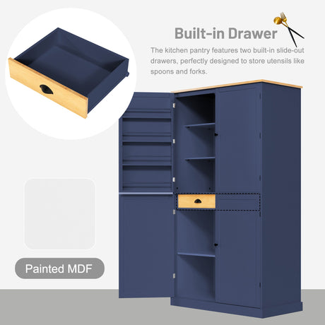 TOPMAX Large Freestanding Kitchen Pantry Storage Cabinet HouseOfZazla