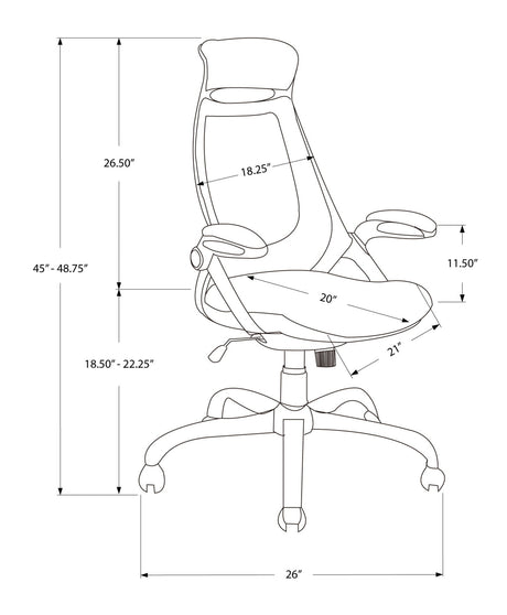 Office Chair, Adjustable Height, Swivel, Ergonomic, Armrests, Contemporary & Modern HouseOfZazla