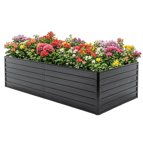Metal Raised Garden Bed Outdoor 7.2x3.6x2 FT Galvanized Raised Garden Bed Kit HouseOfZazla
