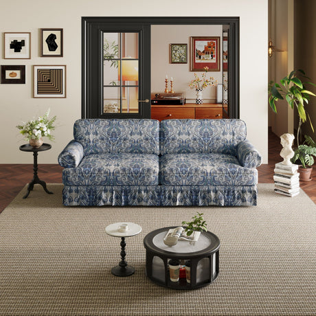 Luxuriously Comfortable Cloud Couch Sofa With Elegant Rolled Arms & Pleated Skirt Design HouseOfZazla