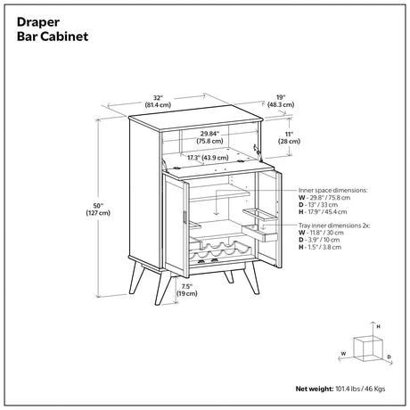 Draper - Mid Century Bar Cabinet HouseOfZazla