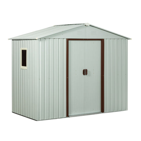 88.98" Outdoor Metal Storage Shed With Window HouseOfZazla
