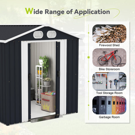 Campcraft 8x6 FT Outdoor Metal Storage Shed HouseOfZazla