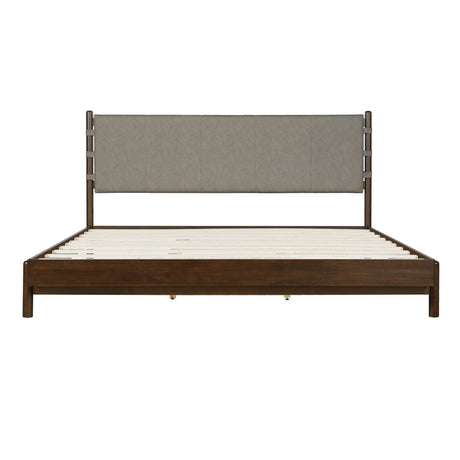 Premium Rubber Wood Platform Bed Frame, King Size with Headboard HouseOfZazla
