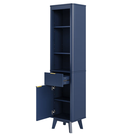 Tall Bathroom Storage Cabinet With Adjustable Shelves And 1 Drawer & Door HouseOfZazla
