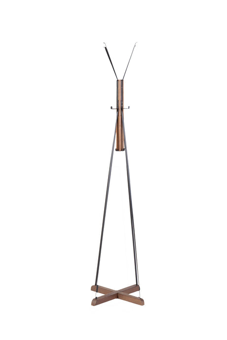 Reclaimed Wood And Metal Freestanding Coat Rack With Hooks Use In Bedroom, Living Room - Natural HouseOfZazla