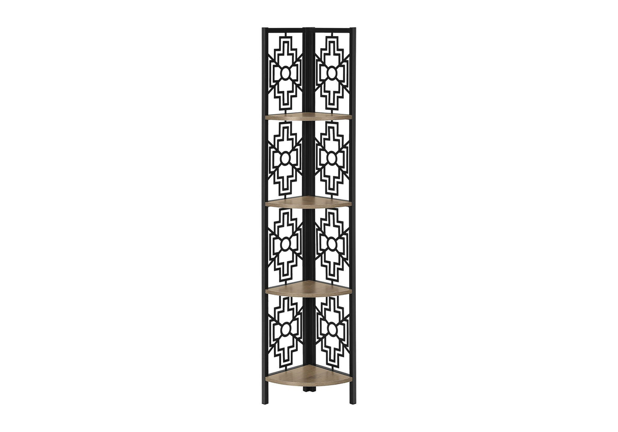 4 Tier Corner Bookshelf Bookcase for Office, Transitional Style