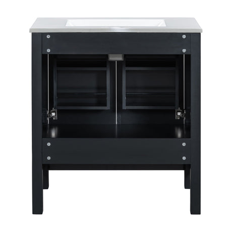 Bathroom Vanity With Single Sink, Combo Cabinet Undermount Sink, Bathroom Storage Cabinet With Two Doors And A Drawer, Soft Closing, Multifunctional Storage, Solid Wood Frame HouseOfZazla