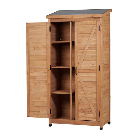Outdoor Storage Shed With Vertical Tool Cabinet For Backyard HouseOfZazla