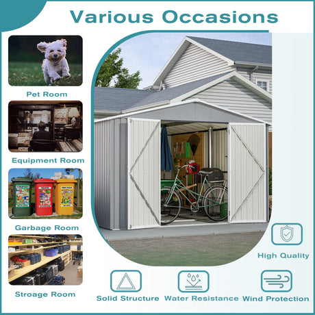 10 x 12 ft. Outdoor Storage Shed with Floor Frame Kit HouseOfZazla