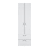 Armoire Organiser, Two Shelves, Rod, Double Door Cabinet Armoire