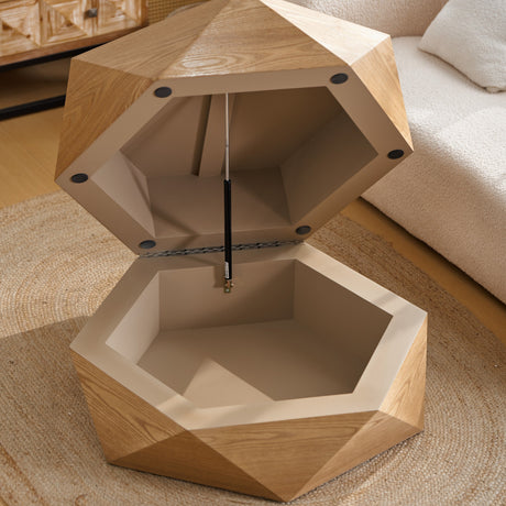 36.61'' Retro Style Polygon Flip Top Coffee Table HouseOfZazla