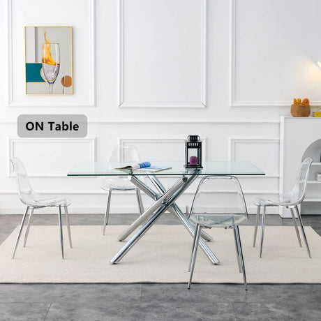 Modern Minimalist Transparent Dining Chair - 6-Piece Set HouseOfZazla