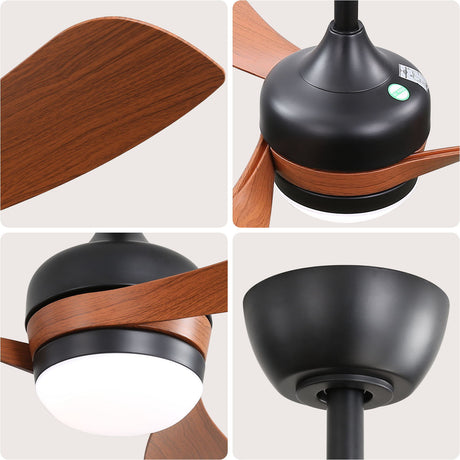 Ceiling Fan With 3 Blades, Remote Control, Reversible DC Motor, Noiseless Operation, 3 Downrods HouseOfZazla