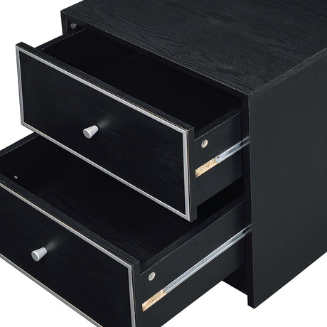Modern Black Nightstand Table HouseOfZazla