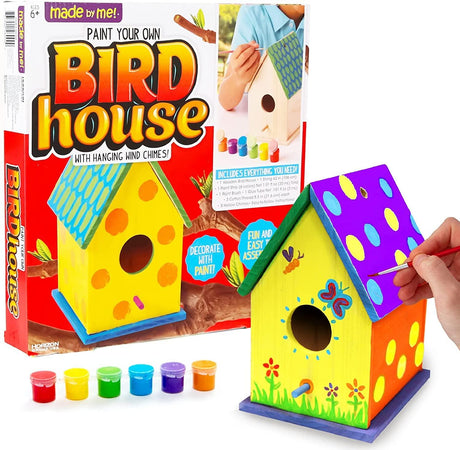 Build & Paint Your Own Wooden Bird House, DIY Birdhouse Making Arts & Crafts Painting Kit WoodArtSupply