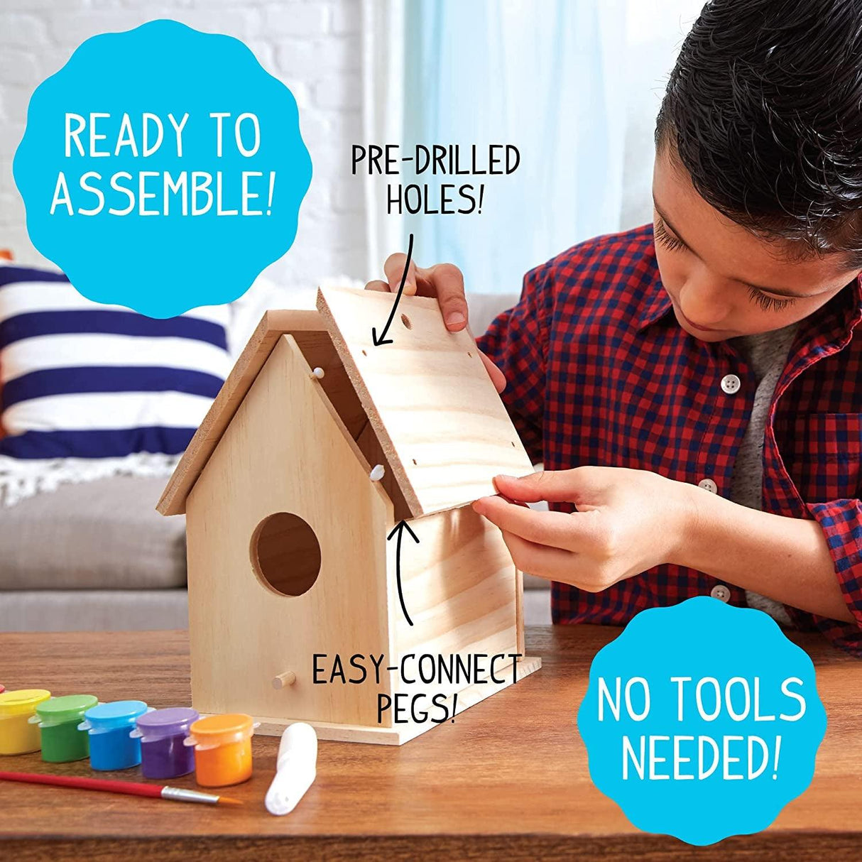 Build & Paint Your Own Wooden Bird House, DIY Birdhouse Making Arts & Crafts Painting Kit WoodArtSupply