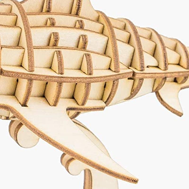 Build Your Own 3D Wooden Assembly Puzzle Wood Craft Kit Shark Model - WoodArtSupply