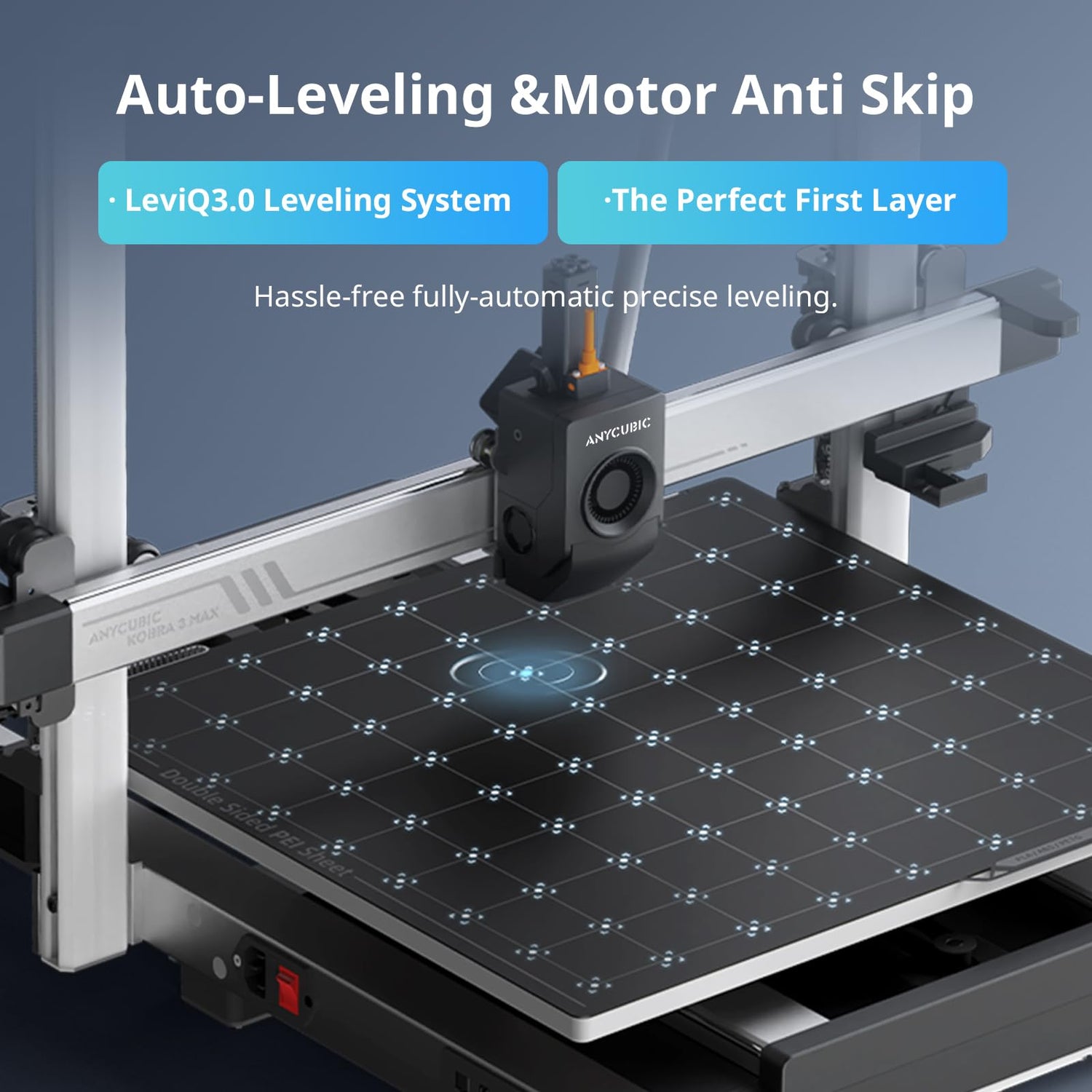 (Bundle Anycubic Kobra 3 Max Combo 3D Printer) Large Printing Volume Multicolor 3D Printer, 600mm/s High-Speed Printing Precise Auto-Leveling & Anti-Skip Upgrade 420 * 420 * 500mm Print Volume ANYCUBIC