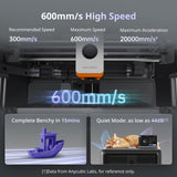(Bundle Anycubic Kobra S1 Combo) Anycubic 3D Printer Support Multi Color Printing Max 600mm/s High Speed Printing High Precision, 9.8"x9.8"x9.8" ANYCUBIC