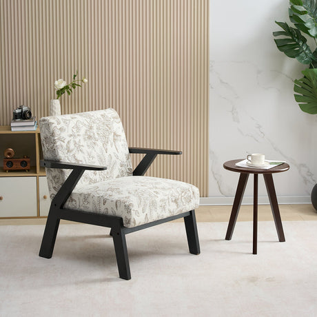 Mid-Century Modern Lounge Armchair - Seat Cushion (Beige + Grey) HouseOfZazla