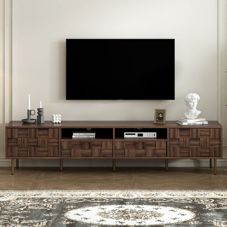 TV Stand With 2 Drawers, Media Console Table, Storage Cabinet With Cable Management HouseOfZazla