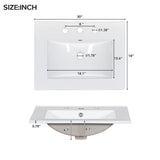 Bathroom Vanity With Sink, Modern Elegant Bathroom Storage Cabinet With 3 Drawers And Adjustable Shelves, Freestanding Vanity Set With Mirror Cabinet, Single Sink Bathroom Vanity
