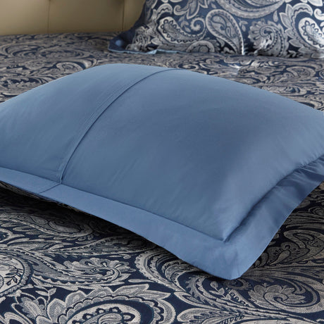 12 Piece Comforter Set with Cotton Bed Sheets Navy Queen HouseOfZazla