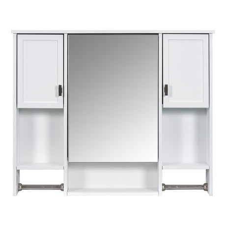 Wall Mounted Bathroom Storage Cabinet With Mirror, Medicine Cabinet With Towel Bar HouseOfZazla
