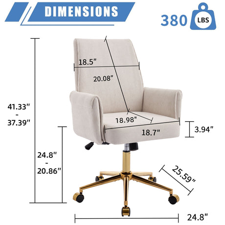 Ergonomic Mid-Back Office Chair With Striped Fabric HouseOfZazla