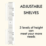 Slim Tall Bathroom Storage Cabinet With Adjustable Shelves, 2 Doors Freestanding Cabinet - White
