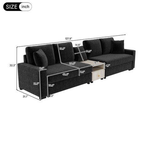 Modular Sofa Couch With Storage Armrest And Center Console HouseOfZazla