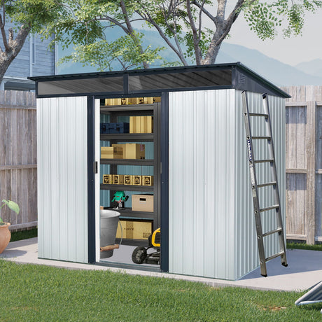 Outdoor Metal Storage Shed And Transparent Plate For Garden, Lawn HouseOfZazla