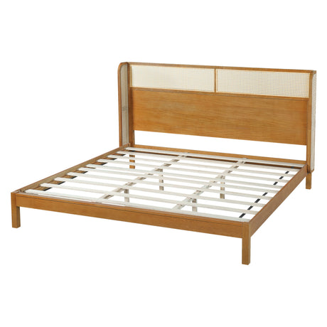 Premium Rubber Wood Platform Bed Frame with Headboard HouseOfZazla
