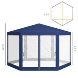 Outsunny 13' x 11' Outdoor Party Tent with Protective Mesh Sidewalls