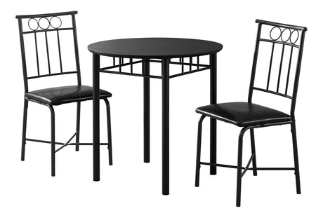3 Pieces Dining Table Set, Small, Round, Contemporary & Modern HouseOfZazla
