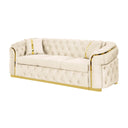 Button Tufted Couch With 2 Pillows, 3 Seater Luxury Chesterfield Sofa HouseOfZazla