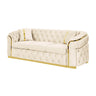 Button Tufted Couch With 2 Pillows, 3 Seater Luxury Chesterfield Sofa HouseOfZazla