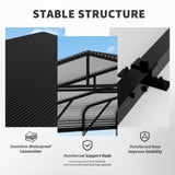 Heavy Duty Carport, All Weather Shelter - Black