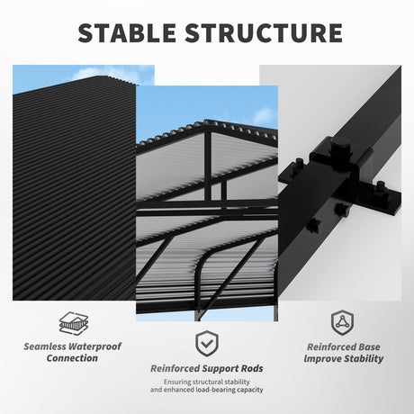 Heavy Duty Carport, All Weather Shelter - Black HouseOfZazla