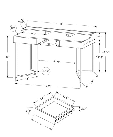 Computer Desk For Home Office, Ample Storage, Contemporary & Modern HouseOfZazla