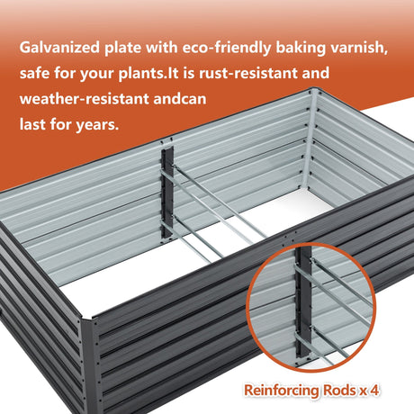 6x3x2 FT Metal Raised Garden Bed for Outdoor Gardening HouseOfZazla