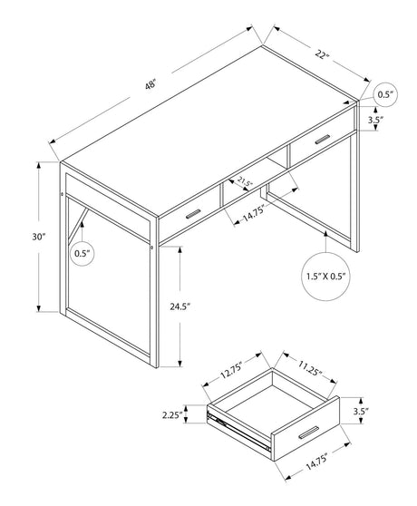 Computer Desk For Home Office Laptop with Storage Drawers HouseOfZazla
