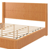 Solid Wood Platform Bed Frame with Headboard, King Size