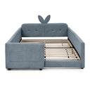 Cute Rabbit Ear Upholstered Platform Bed Frame With Safety Rail HouseOfZazla