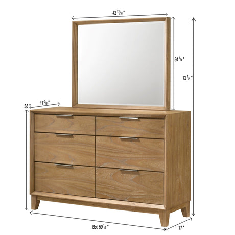 6 Drawer Storage Dresser, Bedroom Furniture - Natural Wood HouseOfZazla