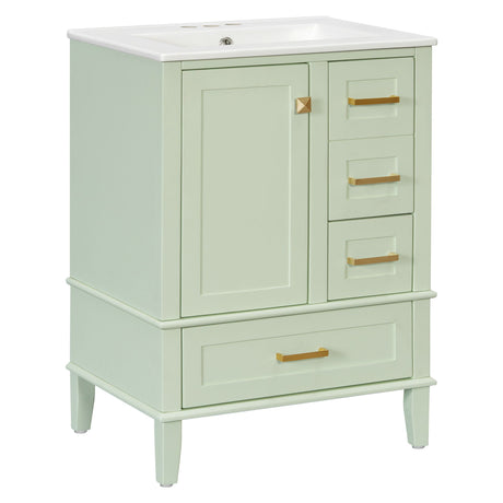 Bathroom Vanity, Modern Bathroom Cabinet With Sink Combo Set, Bathroom Storage Cabinet With A Soft Closing Door And 3 Drawers, Solid Wood Frame HouseOfZazla