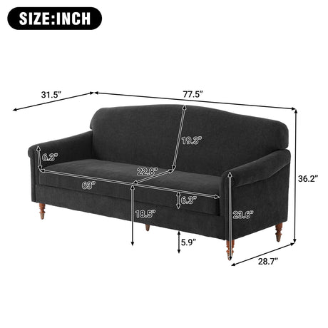 Loveseat Sofa, 2 Seater Couch With Rolled Arms HouseOfZazla