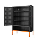 Grid Double Door Shoe Cabinet With Adjustable Compartments and Moisture-Proof Design HouseOfZazla